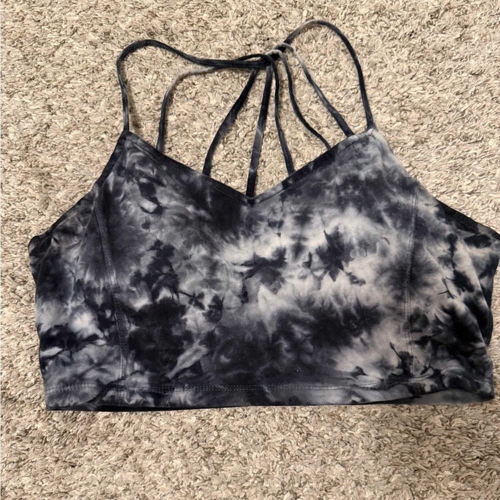 American Eagle Black and White Tie-Dye bra top